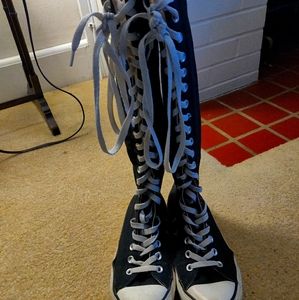 Lace up knee high sneaker boots- Converse